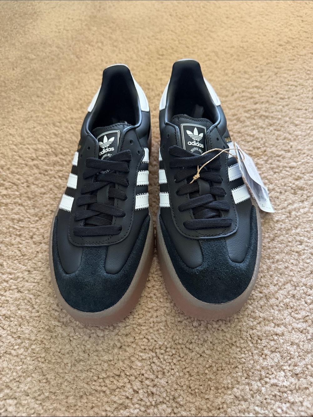 adidas Sambae Black & White Retro Low-Top Sneakers